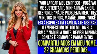 Vou pedir demissão — você vai me sustentar!  mandou minha irmã por mensagem  Respondi   Não, me