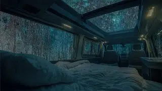10 Hours⚡️Relaxing Rain In A Forest Camper For Fast Sleep And Full Stress Relief