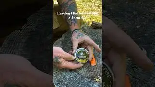 Lighting Mini Inferno Tinder with a Spent (out of fuel) Bic Lighter #survival #outdoorgear