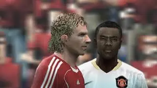 Manchester United 4   1 Liverpool EPL 2008   2009 Highlights With PES 6