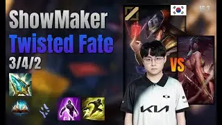 ShowMaker Mid Twisted Fate vs Akali lol KR solo rank Full Game 16.3 | 쇼메이커 트위스티드 페이트 vs 아칼리