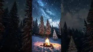 4K Vertical Christmas Campfire 2 Hours Crackling Sound FX Holiday Background Video 9x16 Screensaver