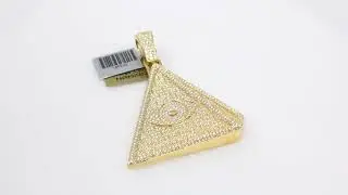 Natural VS Diamond 10KT Yellow Gold Pyramid Pendant