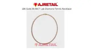 18K Rose Gold 29.46CT Lab Diamond Tennis Necklace #ajretail #diamondnecklace