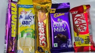 Chocolates unwrapping with satisfying sound 