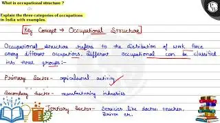 What is occupational structure? Or P Explain the three categories o...