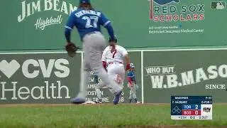 Raimel Tapia THROWS OUT THE RUNNER AT SECOND BASE | Toronto Blue Jays @ Boston Red Sox 4/21/2022