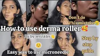 HOW TO USE DERMA ROLLER ON FACE😰How to use MICRONEEDLE on face😱 #trending #youtube #microneedling