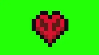 Hardcore Heart Minecraft Transition | Green Screen (4K)