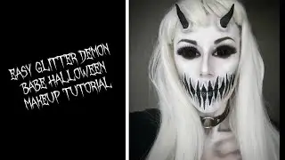Easy glitter demon babe halloween makeup tutorial.