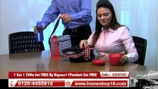 Homeshop18.com - Lunch Time- Buy 1 Get 1 Tiffin Set FREE By Nayasa+1Pendant Set FREE