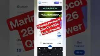 Marina Protocol 28-01-2026 Quiz Answer | #marinaprotocol #freeminingcoin #crypto #mining