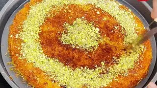 KUNAFA WITHOUT OVEN - kunafa in pan |  sweet vermicelli dessert knafeh eid dessert recipe - kunafeh
