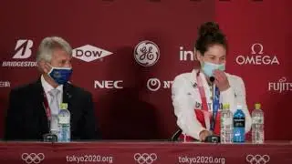 Kate French press conference after winning Modern Pentathlon gold - Tokyo 2020 Olympics