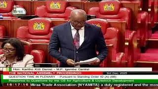 HON. DANIEL KARITHO, MP, ASKS THE CABINET SECRETARY FOR AGRICULTURE AND LIVESTOCK DEVELOPMENT