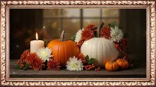 Cozy Fall Pumpkin Still Life 🍁 Autumn Framed TV Art  Relaxing 4K Screensaver