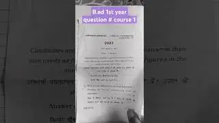 # B.Ed 1st year question paper # course 1 # contemporary India and education # RANCHI UNIVERSITY #