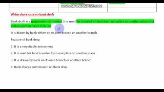 note on bank draft