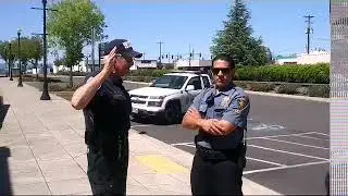 Tyrant security guard thinks he is ruler of public property