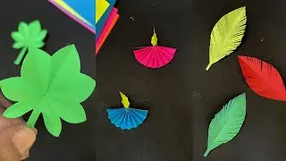 🌿🪶🪔 Easy Paper Leaf, Feather & Diya | Super Cute Origami for Kids & Beginners | Paper Craft Magic