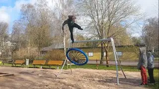 DOUBLE SIDEFLIP FROM A SWING!