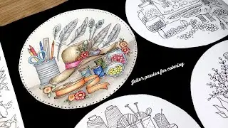 ROOMS OF WONDER by Johanna Basford - prismacolor pencils - color along