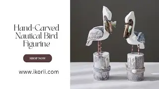 Hand-Carved Nautical Bird Figurine