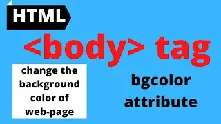 body tag bgcolor attribute in html