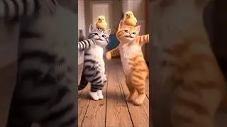 😯💕Two Meow Sisters viral dance short #meow #ai #trend #youtubeshorts #cute