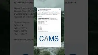 Computer Age Management Services interim dividend credited in bank accounts of shareholders. #CAMS