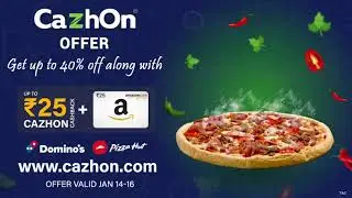 Yummy discounts, cashbacks, and vouchers when you order pizza through CazhOn.