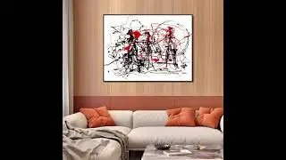 INVIN ART Framed Canvas Giclee Print Art Abstract Painting--Untitled by Jackson Pollock Wall Art