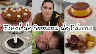 Final de semana de Páscoa | Bolo de côco caramelizado | Pudim | Borrego | Familia |Almoço de Páscoa