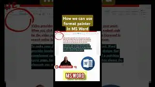 Use of format painter in MS Word. #music #calm#windows #computer #viralvideo #foryou #youtubeshorts