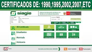 Como generar certificado de estudio de los años 1990, 1995, 2002, 2007, etc.
