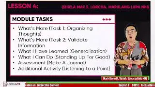 GRADE 9 ENGLISH (Q4 - W4) : FACTUAL INFORMATION VS. SUBJECTIVE CONTENT
