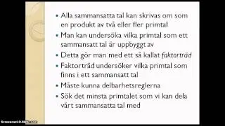 Talf&ouml;rst&aring;else: Primtal och Primtalsfaktorisering