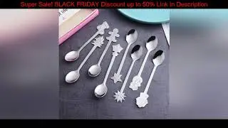 Super Sale! Navidad Noel 1pcs Christmas Decoration Metal Spoons for Home Christmas Decoration Table