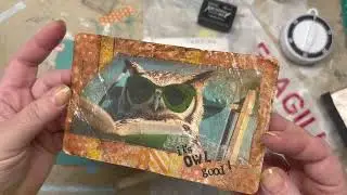 Essence of Time - day 68/100 - GRUNGE and POSTAGE STAMPS - #100dayschallenge #junkjournalephemera