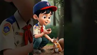 Boy Scout And Tiny Squirrel#shorts #squirrel #animals #viralvideos