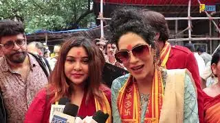 Film Fire of Love Red Promotion  Payal Ghosh Mukesh Tyagi & Star Cast Visit At Siddhivinayak Mandir