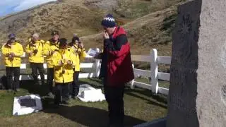Memorial toast to Sir Ernest Shackelton by his cousin Jonathan in Grytviken, South Georgia