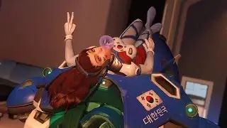 D.Va car bug on Oasis (Overwatch PTR)