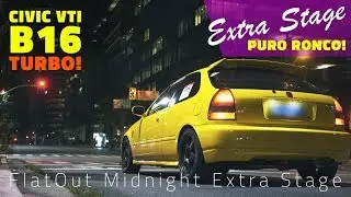 [PURE SOUND] HONDA CIVIC VTI EK4 B16 TURBO!!  FlatOut Midnight Extra Stage