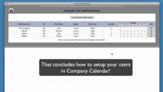 Calendar Software Video - Setting Up Users