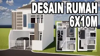 DESAIN RUMAH MINIMALIS 6X10 - 2 LANTAI - 3 KAMAR TIDUR