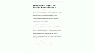 NY DMV Motorcycle Permit Test Questions With Actual Answers38
