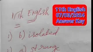 11th English Answer key 2024 | 11 answer key 2024 | English exam 11th answer key