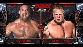 WWE Raw 14/11/2016 BROCK LESNER confronts GOLDBERG