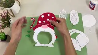 How to make Gnome Lantern - Gnome Shadow Box, Light Box - Christmas Decor - Paper Cutting Lamp svg
